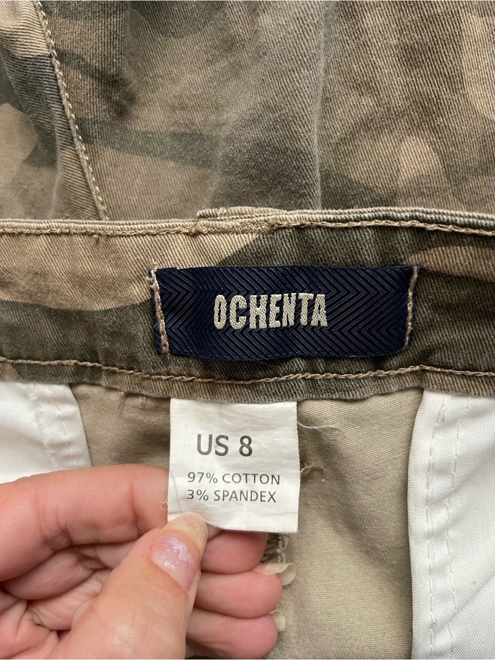 Ochenta Women’s Camo Cargo Shorts - Olive Green - Picture 6 of 6